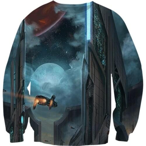 JUMEAST New Hoodies 3D Printing Mens Plus Size Hip Hop Breathable Sweatshirt Blue Men Long Sleeve Hooded Sweatshirt S-7XL