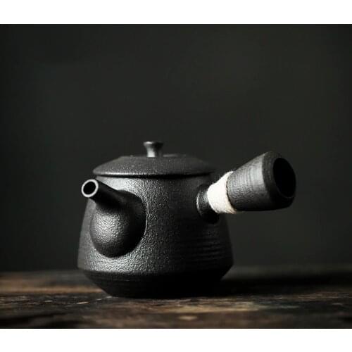 TANGPIN black crockery ceramic kyusu teapot porcelain tea pot drinkware