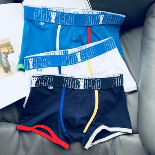 3 Pcs Men Underwear Cotton Boxer Sports Fashion Underwear Boxers Breathable Mens loose Boxer Shorts Youth Panties 2020 New