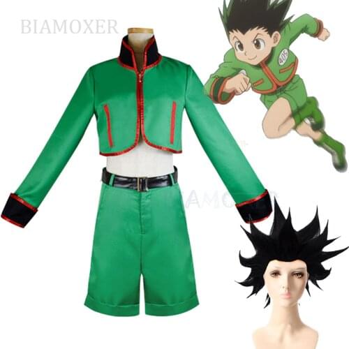 Gon Freecss Cosplay Costume Hunter x Hunter Top Shorts Cosplay Wig Free cap all set