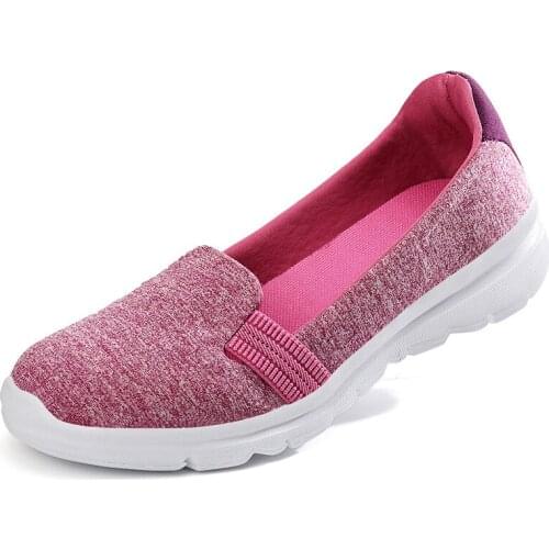 Women Sneakers Woman Fashion Casual Shoes Ladies Flat Shoes Breathable Mesh Trainers Soft Walking Loafers Shoes Footwear QJ