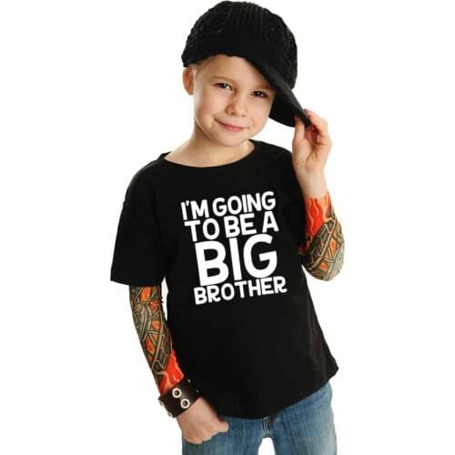 I'm Going To Be A Big Brother Kid Boy Summer Fashion Tshirt Children Short Sleeve Letter Funny Shirts Casual Toddler Blouse Tops