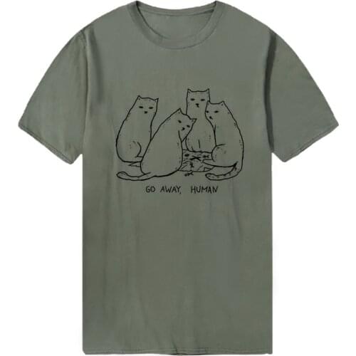 Cats Don't Need Humans Harajuku T-shirts Men Short Sleeve Print Oversize Tshirts Black Vintage Funny Clothing Tees Man Camiaetas