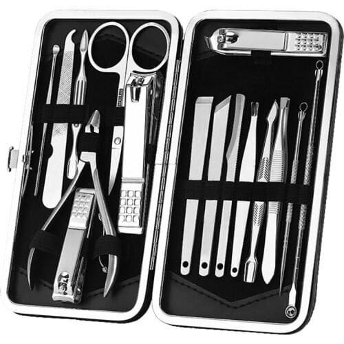 Nail Pedicure Set Professional 16 in 1 Stainless Steel Nail Cutting Machine Kit Tool