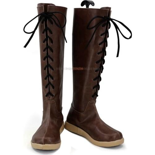 Youmu Konpaku Shoes Cosplay Touhou Project Youmu Konpaku Cosplay Boots Brown Shoes Custom Made Any Size