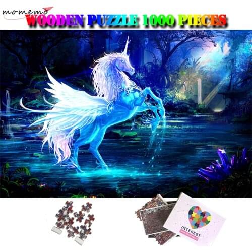 MOMEMO Fantasy Unicorn Jigsaw Puzzles Wooden 1000 Pieces Myth Animal Puzzle Toys for Adults Customized Puzzles Home Decor Gifts