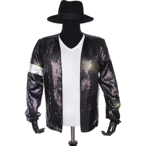 Rare Classic MJ Cosplay Michael Jackson BILLIE JEAN Jacket SEQUINED COOL FULL SET Costume For Performance