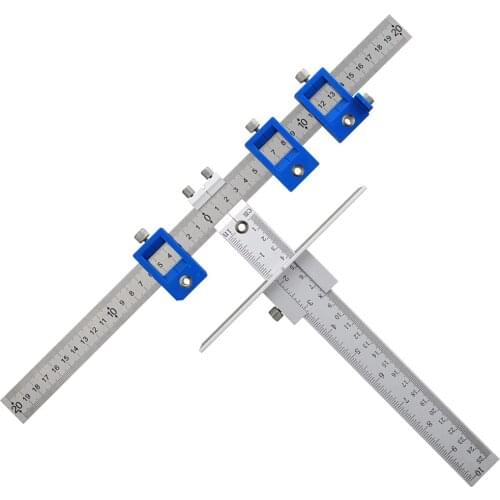 Adjustable Cabinet Hardware Jig Punch Locator Aluminum Alloy Template Wood Drilling Dowelling Guide for Drawer Door Handle Knob