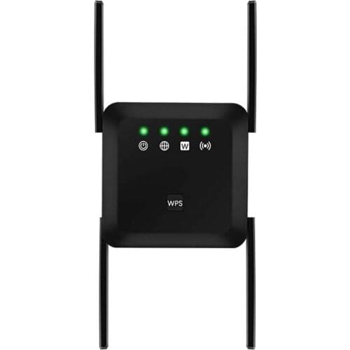 WLAN Repeater 1200Mbps (5G/867Mbps+2.4G/300Mbps) WiFi Extender 4 Antennas EU Plug