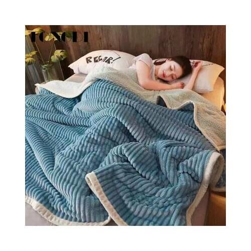 TONGDI Woolen Raschel Blanket Soft Thickened Heavy Warm Steric Elegant Cashmer Fleece Luxury For Cover Sofa Bed Bedspread Winter
