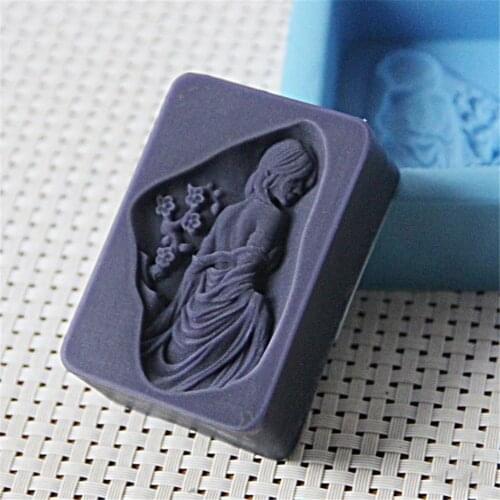 Silicon Soap Mold Girl Woman Shaped Relief Essential Oil Soap Mold Soap Mould Aroma Stone Mou Moulds Handmade DIY Craft Silicone