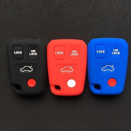 Silicone Car Key Cover Case Fob Shell for Volvo S40 S60 S70 S80 V40 V70 XC90 XC70 4button key