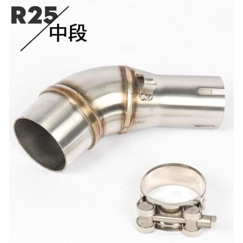 Slip On For YAMAHA YZF-R3 R25 MT03 MT25 Motorcycle Exhaust Escape Middle Mid Connection Link Pipe Muffler 51MM