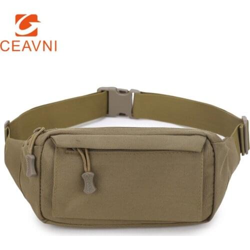Tactical Men Chest Shoulder Bags Fanny Pack with 3 Pockets Womens Travel Zipper Belt Bag Outdoor Sports Military Waist Bags
