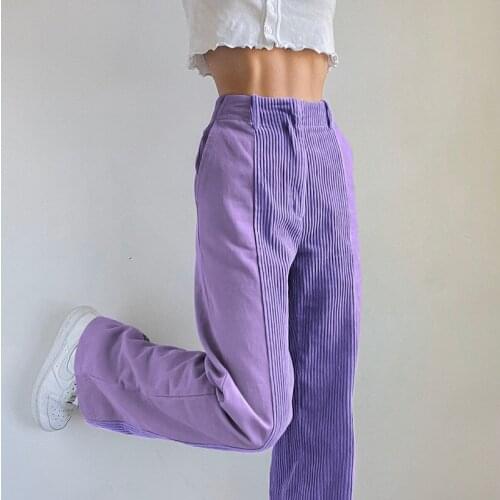Hip Hop Clothes Y2k Hippie Cute Candy Color Pants Sexy Womens Solid Color Corduroy Loose Color Matching Casual Pants Women
