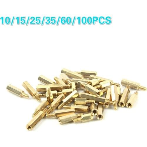 Nut Fastener Tool Set Brass Copper 10/25/50/100Pcs Stand Hex Socket Screws M3 Electrical Pan M3 Pillar Off Sex Column Spac