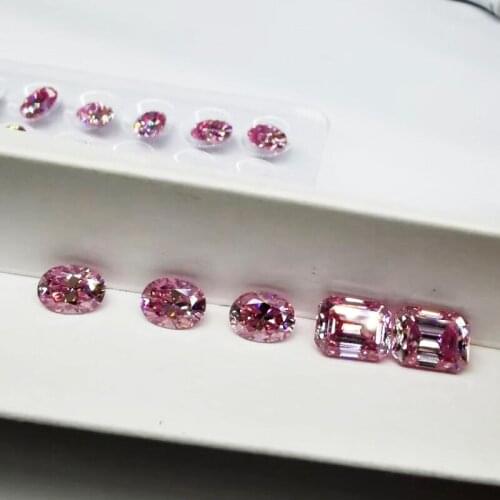 Wuzhou Jewelry Moissanites Loose Gemstone 7X9mm Pink D VVS GRA Moissanites Diamonds Stone for 2 Carats Oval Moissanite Ring