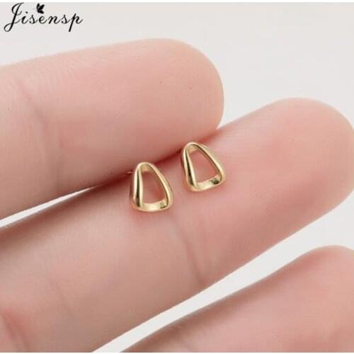 Gold Color Metal Geometric Irregular Earrings for Women 2021 Mini Triangle Round Heart Piercing Earing Kids Birthday Gifts