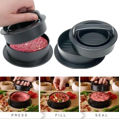 1 Set Round Shape Patty Press Makers Hamburgers Mould Meat Beef Grill Burger Press Maker Mould BBQ DIY Kitchen Tools