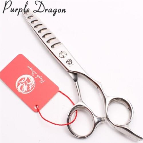 6.0" 17cm 440C Purple Dragon Thinning Scissors Haircuts Scissors 8 Teeth Styling Tool Professional Hairdressing Scissors Z2007-A