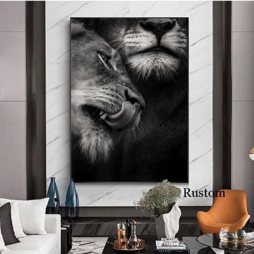 Big Picture Large Animal Posters and Prints for Living Room Canvas Wall Art Painting for Interior Frameless Home Room Decor