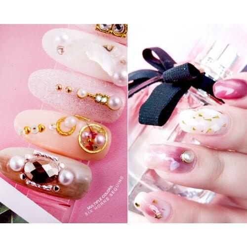 Nails Accessories Tools Pearl Semi Circle Flat Bottom Diamond Nail Art Decoration Transfer Decals Nails Accessories Manicure