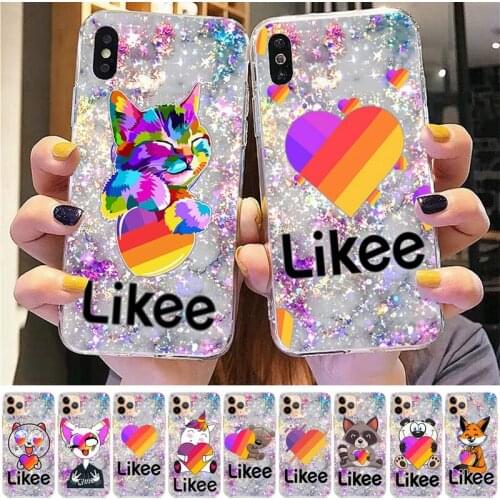 TOPLBPCS Likee Funny cat bear love heart Phone Case for iPhone 8 7 6 6S Plus X 5S SE 2020 XR 11 12mini pro XS MAX