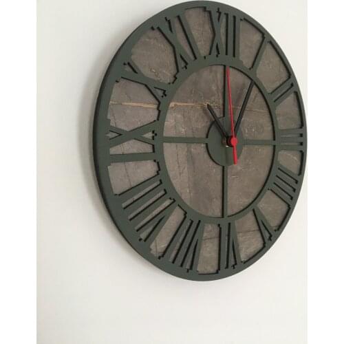 North Gordian Mildew Green Roman Circle Decorative Wall Clock 30 Cm