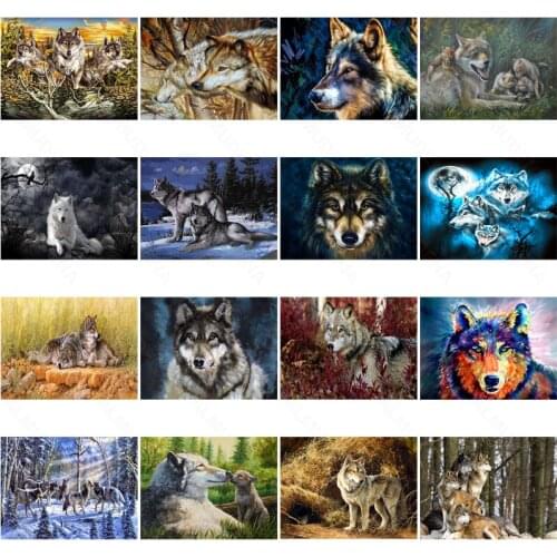 Diy Diamond Painting Wolf Cold Snow Fashion Art Simple Handmade Round Diamond Square Diamond Home Decoration