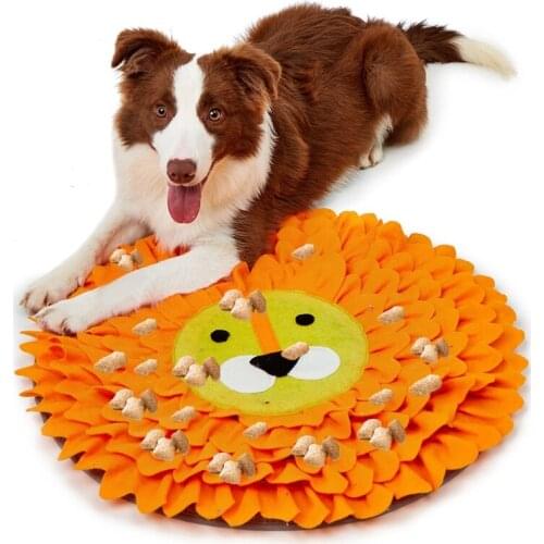 Dog Snuffle Mat Round Shaped Dog Smell Training Supplies Durable Bite Resistant Puppy Behavior Training Supplies