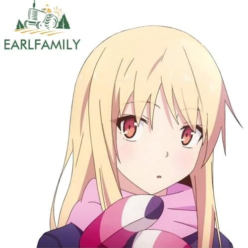 EARLFAMILY 13cm x 11.9cm for Mashiro Shiina Motorcycle Car Bumper Window Sticker Waterproof Anime Scratch-proof Windshield Decal