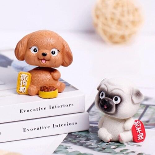 ZOCDOU 1 Piece Cartoon Soft Cute Dog Small Statue Little Figurine Crafts Figure Ornament Miniatures