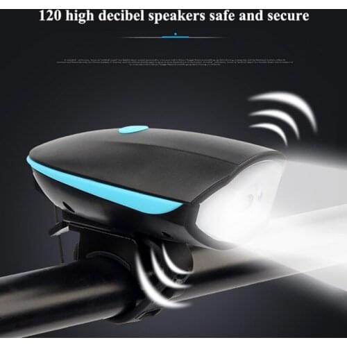 Mountain Bike Lights USB Rechargeable Mode Horn Headlights Night Riding Flashlight Cycling Safety Accessories