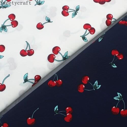 147x50cm Cherry Fruit Prints Cotton Poplin Fabrics Summer Crafts Apparel Dress Patchwork Fabric For Hair bow sewing tissue cloth
