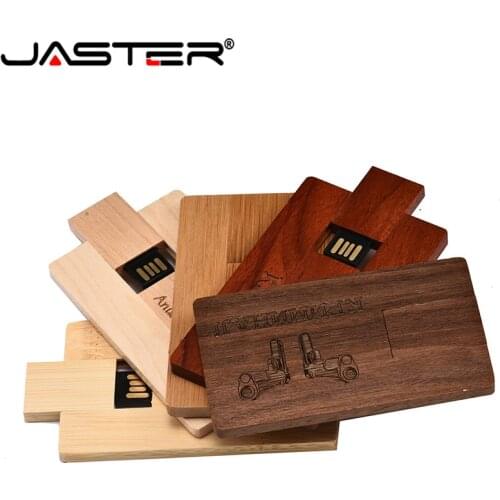 JASTER Wooden Card USB 2.0 64GB Maple Pen Drive Flash Drive 4GB 8GB 16GB 32GBU Disk Gift Free Customized Logo