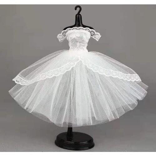 Classic White Tutu Dress for Barbie Doll Clothes Princess Wedding Party Gown Vestidos 1/6 BJD Dolls Accessories Kids & Baby Toys