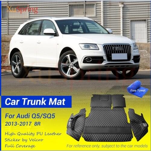 Car Rear Tail Trunk Mat Durable Boot Carpets Cargo Liner Cover Protective Leather Accessories For Audi Q5 SQ5 2013-2017 8R