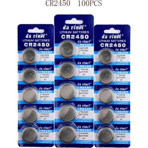 100PCS CR2450 Lithium 3V Button Batteries KCR2450 5029LC LM2450 CR 2450 Cell Coin Battery for Watch Electronic Toy Remote