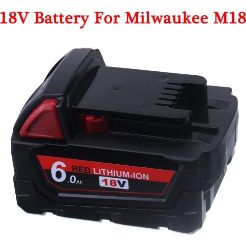 18V 6000mAh Li-ion Power Tool Battery for Milwaukee M18 48-11-1815 48-11-1850 2646-20 2642-21CT Repalcement M18 Battery