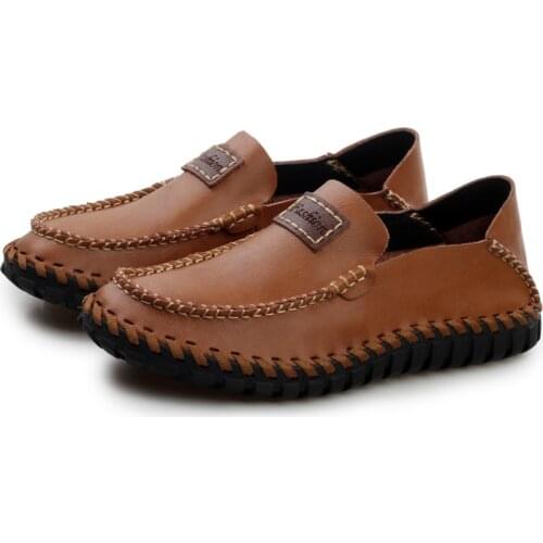 Molosia Handmade Genuine Slip Leather Men Loafers Brand Design Soft Moccasins Summer Shoes Men Breathable Flats Men Casual