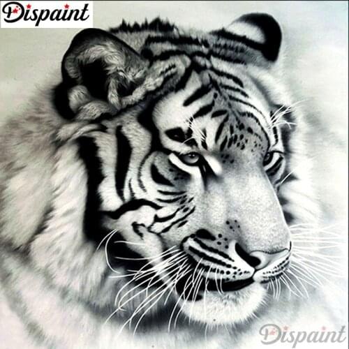 Dispaint Full Square/Round Drill 5D DIY Diamond Painting "Animal tiger" Embroidery Cross Stitch 3D Home Decor A12057