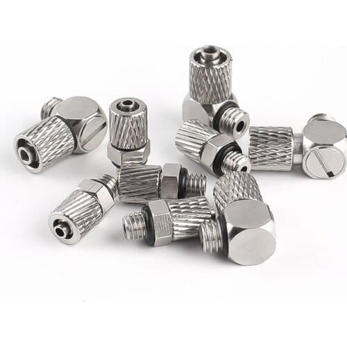 Male Thread M3 M4 M5 M6 -Air Tube 3mm 4mm 6mm OD Mini Pneumatic Pipe Connector Screw Through Quick Fitting Fast Twist Joint