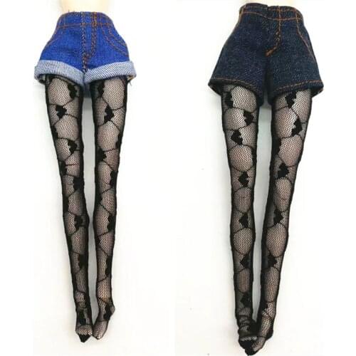 New Doll Clothes Shorts for Blyth Silk Stockings Denim Shorts for Barbie Doll, 1/6 bjd SD Dolls Clothing