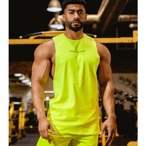 New Bodybuilding Top Cool Fluorescent Colors Tank Top Men Gyms-clothing Stringer Fitness Gyms Shirt Muscle Workout BrandVest Men