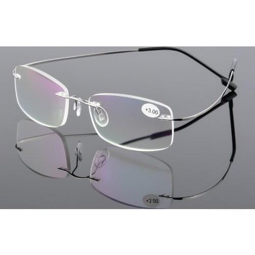 Rimless Reading Glasses Men Women Ultra-light Diopter Eyewear +100 150 200 250 300 Frameless Read Man Woman Female