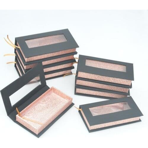 Wholesale Eyelashes Package Eyelash Packaging Box Lash Boxes Packaging Custom Logo Faux Cils Mink Lashes Black Case Bulk Vendors