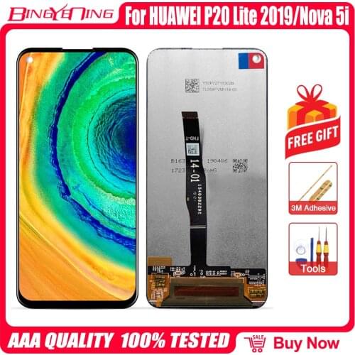 Original LCD 6.4 For Huawei nova 5i LCD Display+Touch panel Digitizer GLK-LX1 LX2 LX3 for HUAWEI P20 Lite 2019 Screen With Frame