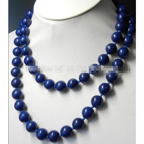 8mm blue lapis lazuli necklace 35"