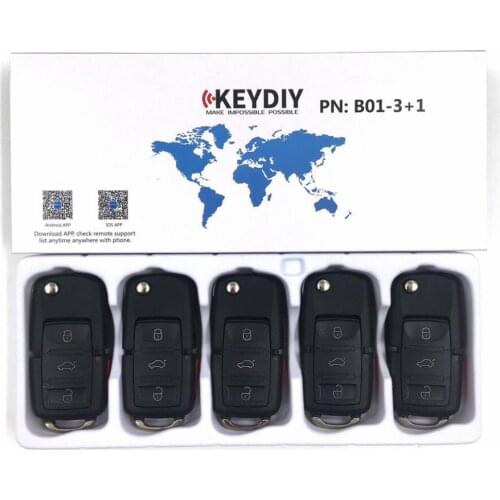 5pcs KEYDIY KD900 B Series Remote Control KD B01 -3+1 Key for KD900+ Key Programmer URG200 Machine