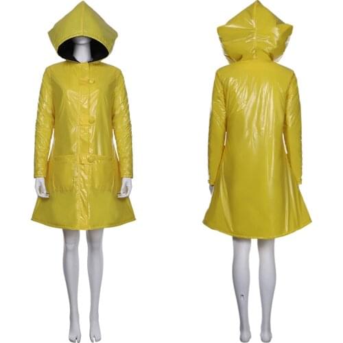 Six Little Nightmares Cosplay Costumes Long Hood Coat Only Yellow For Adult Outfit Halloween Costumes